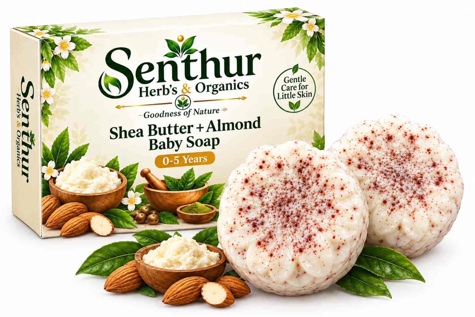 Shea Butter + Almond Baby Soap (0–5 Years)